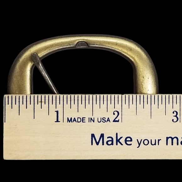 Vintage Style D Shape Belt Buckle Replacement Antique Brass Tone Pin Buckle USA - Picture 8 of 8